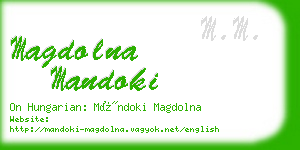 magdolna mandoki business card